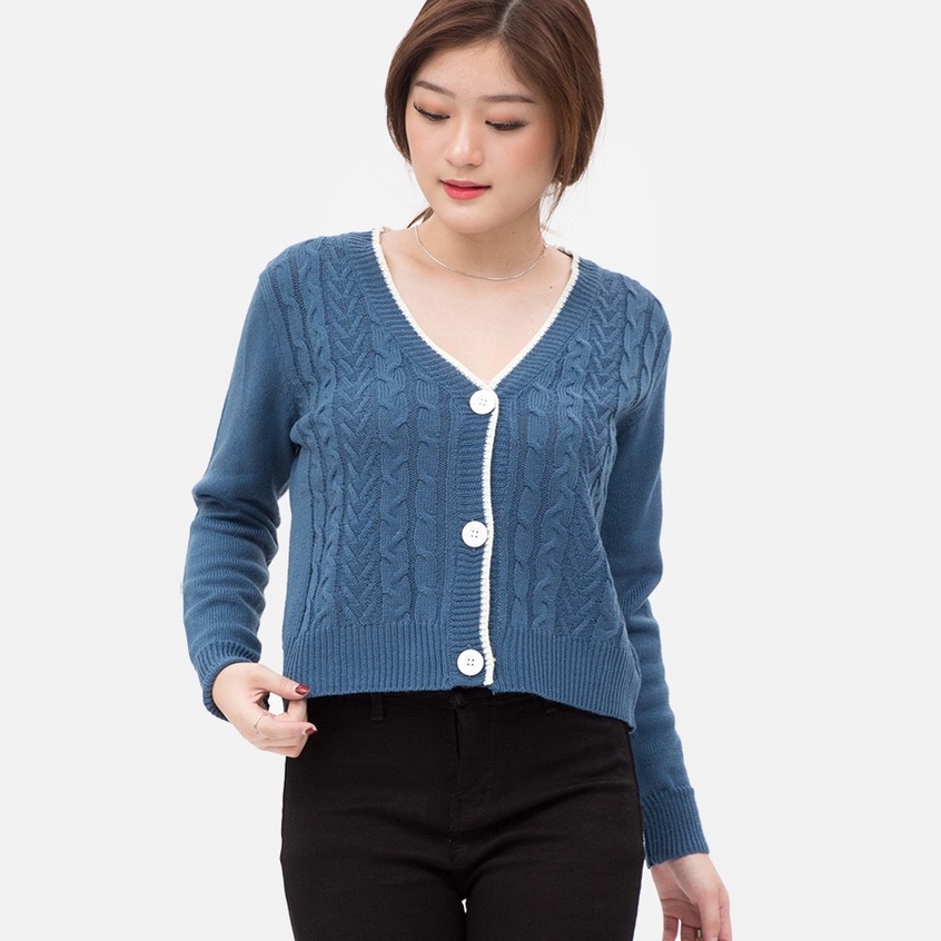 MKY CLOTHING CARDIGAN CABLE CROP
