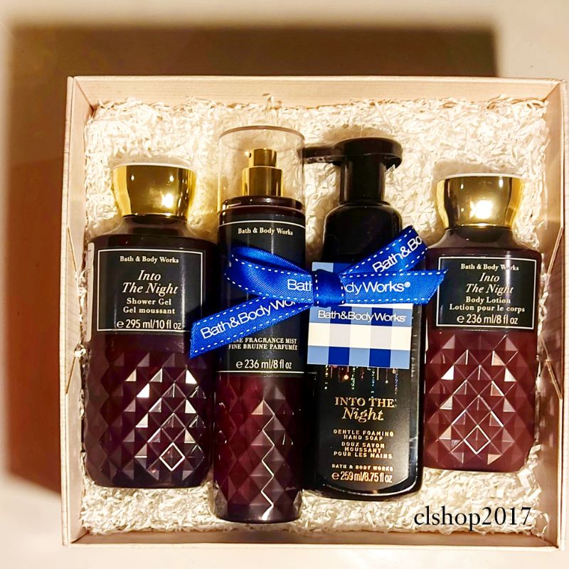 BBW INTO THE NIGHT FULLSIZE GIFT SET PAKET BATH &amp; BODY WORKS ITN