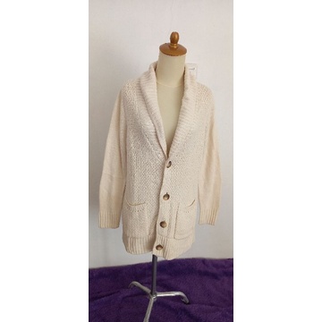 Broken White Long Cable Knitwear Cardigan by Rope Picnic