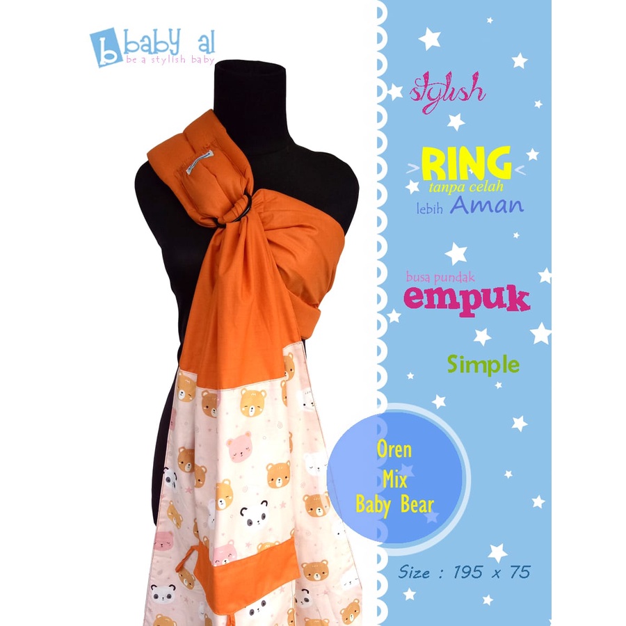 Gendonga Ring Sling Baby Al - Motif Mix Bear