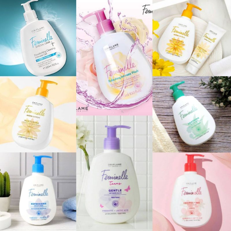 Feminelle Protecting Intimate Wash Cranberry/Blackcurrant &amp; Lotus Flower/Aloe Vera &amp; Mallow/Teens Gentle Wild Pansy/Cleansing Cream Calendula