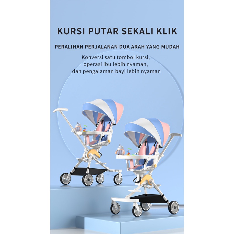 Stroller Kid 2 Way Travel Lightweight Foldable / Kereta Dorong Bayi