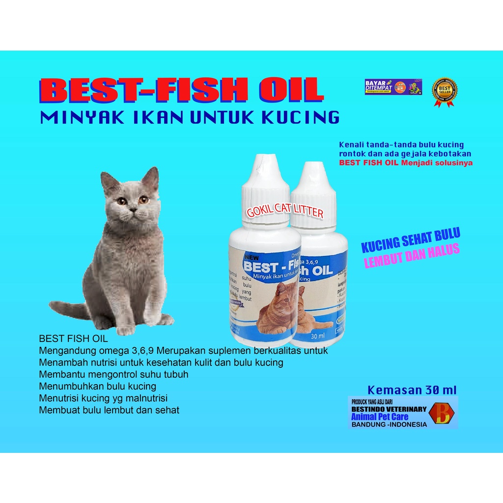 BEST-FISH OIL-MINYAK IKAN-VITAMIN PENUMBUH BULU KUCING-OBAT PENUMBUH BULU KUCING-(OBAT VITAMIN PENGGEMUK KUCING ,MINYAK IKAN CAIR,MINYAKIKAN UNTUK KUCING,NUTRISI UNTUK KUCING ,OBAT BULU RONTOK)