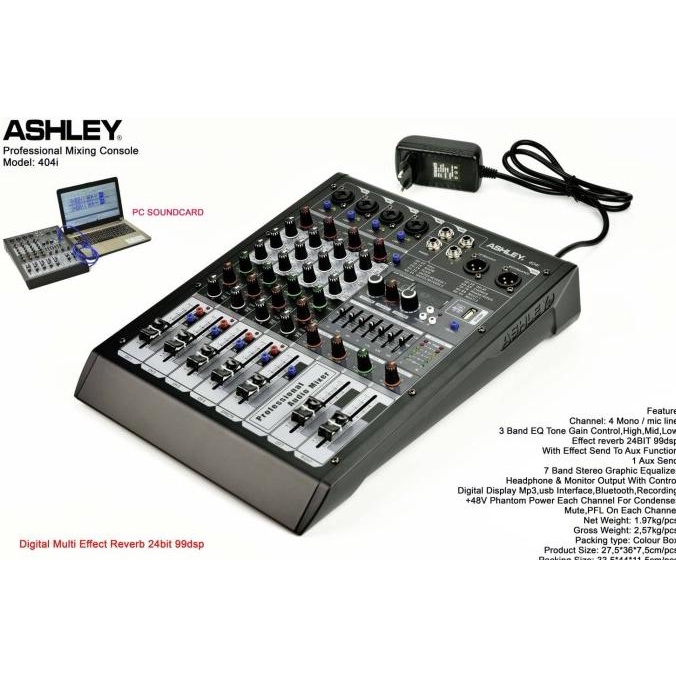 MIXER AUDIO ASHLEY 404 I ORIGINAL ASHLEY 404I 4 CHANNEL SOUNDCARD