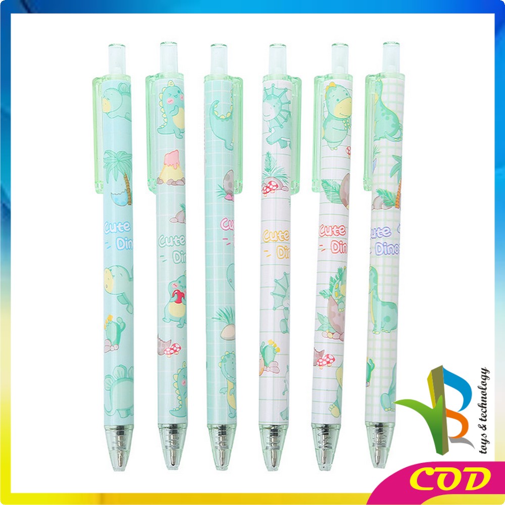 RB-A35 Pen Gel Mekanik Motif Cartoon Dinosaur / Pulpen Pelajar Dan Kantor Pena Lucu Motif Dino Imut