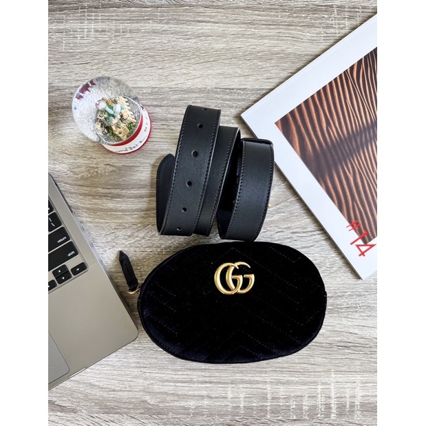 Preloved Gucci Marmont Women Belt Velvet Bag