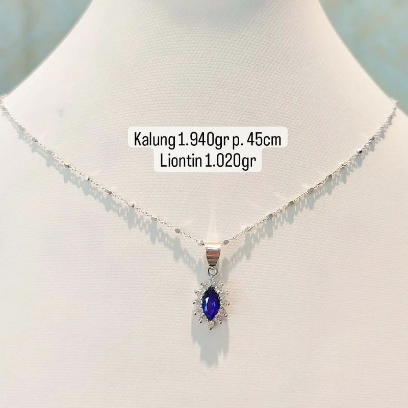 kalung emas putih liontin 375%