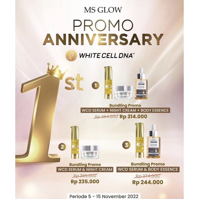 PROMO PKT BUNDLING SERUM WCD+ NIGHT WCD+BODY ESSENCE MURAH MSGLOW