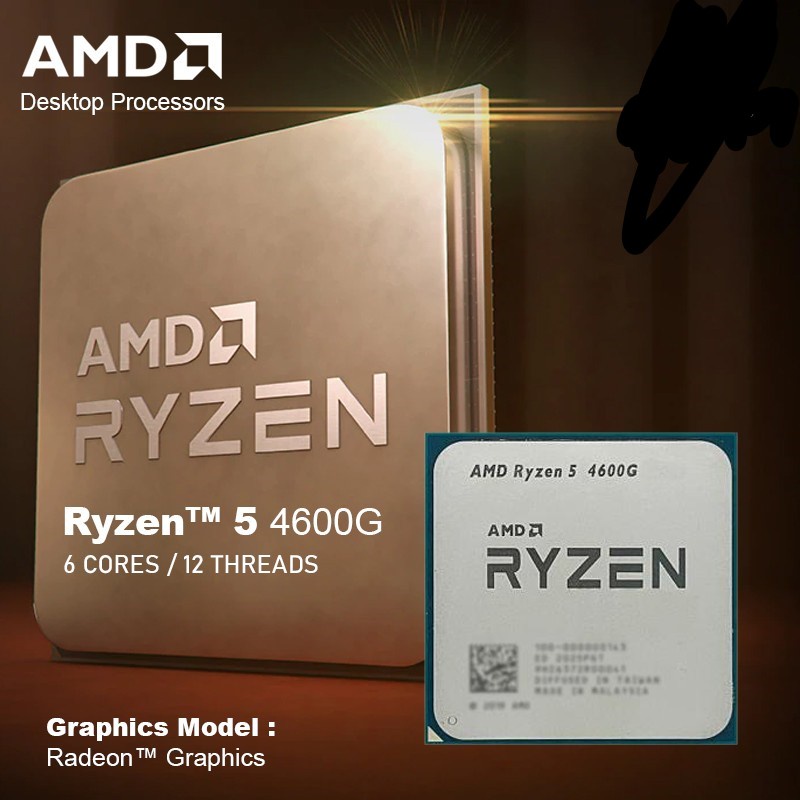 AMD Processor RYZEN 5 4600G WR S.COOL BOX 3.7Ghz Up To 4.2Ghz 8MB 65W