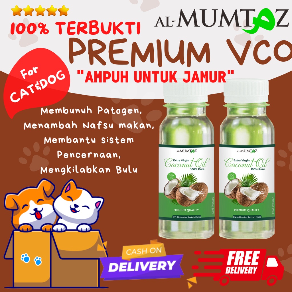 [FREE ONGKIR] COD VCO  Obat Jamur Kucing Anjing Scabies Untuk Kekebalan Tubuh  Minyak VCO Extra Virg