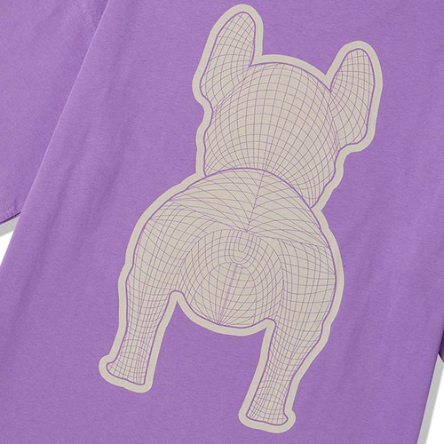 Lifework Silket LA Dog Oversize Tee Purple 100% Original