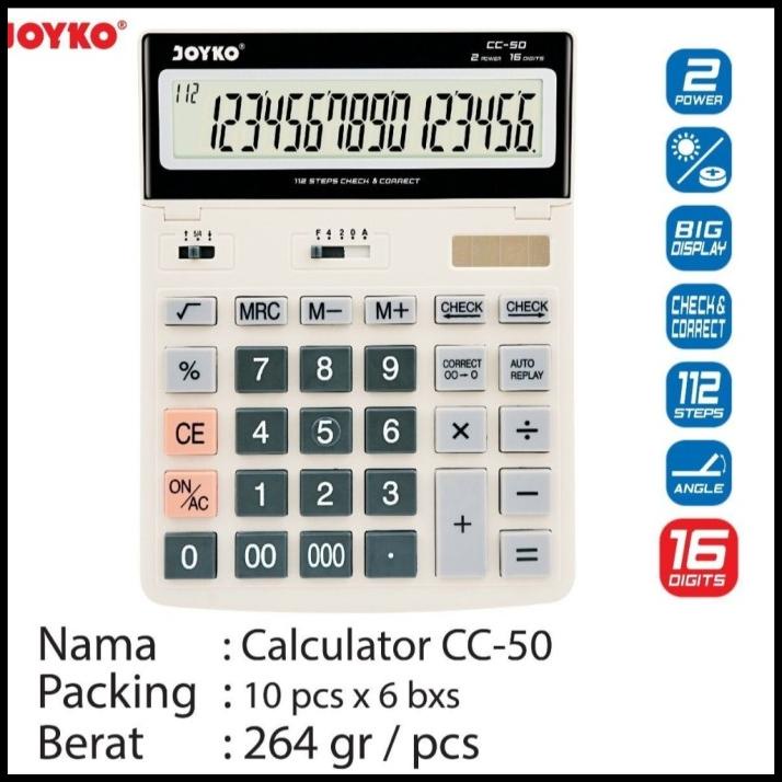 

Calculator 16 Digit Merk Joyko Cc-31