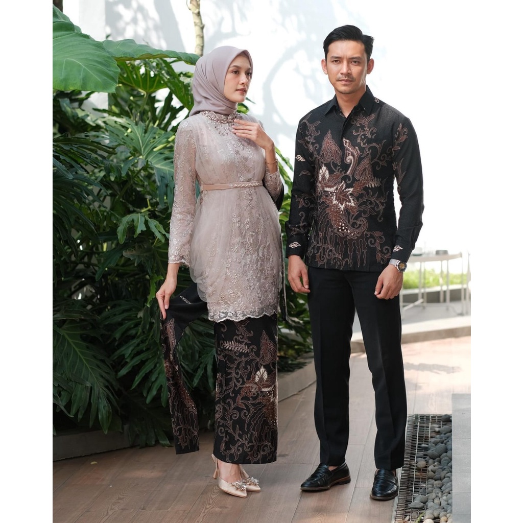 READY JUMBO!! MEDINA Batik Couple Kebaya Modern Kebaya Wisuda Lamaran Baju Tunangan Batik Brukat Terbaru Baju Couple Kondangan Terbaru 2022