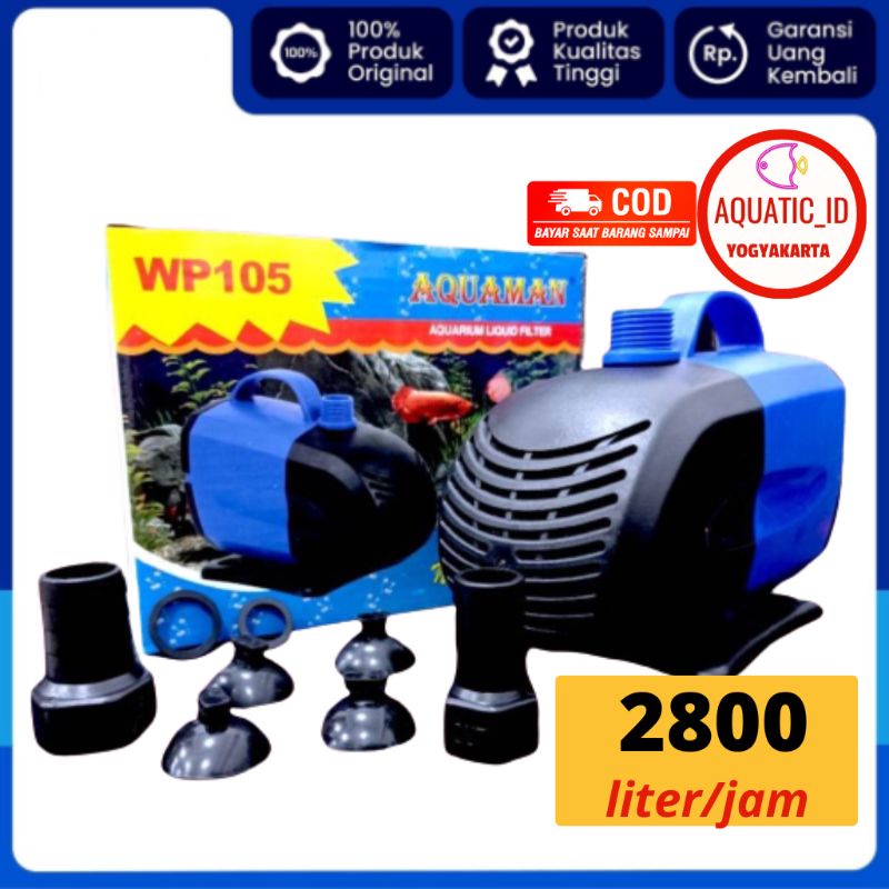 AQUAMAN WP 105 - Mesin Pompa kolam Aquarium 2800 LH - Filter Akuarium filter pilter mesin pompa aqua