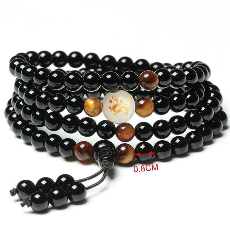 Gelang Doa etnik Tibet Batu Onyx obsidian multilapis  Naga Himalaya.