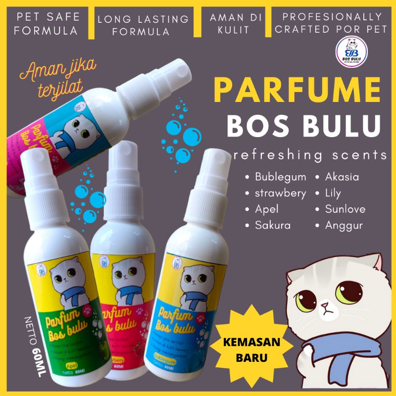 parfum bos bulu minyak wangi kucing hamster murah lucu tahan lama 60ml