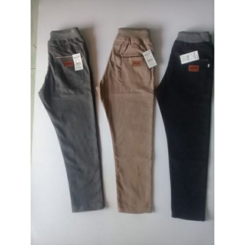 Celana Chino Anak Panjang Usia 1-12 Tahun Cowok Cewek Bahan Katun twill combat Stretch/ melar elastis