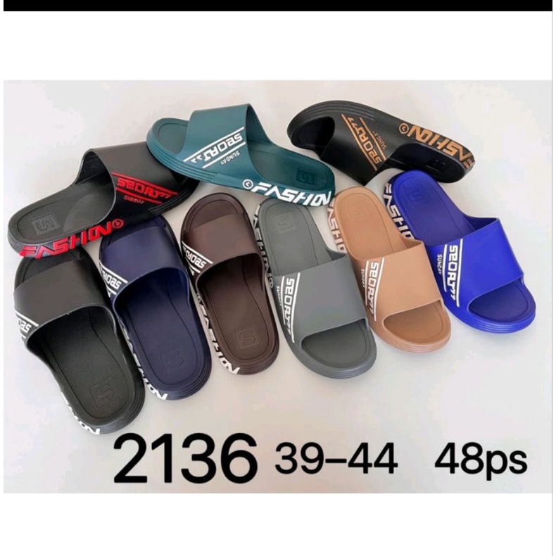 2136 Sandal Selop Karet Pria Sport Import Sandal Selop Men's Sandal Selop Casual Pria Import
