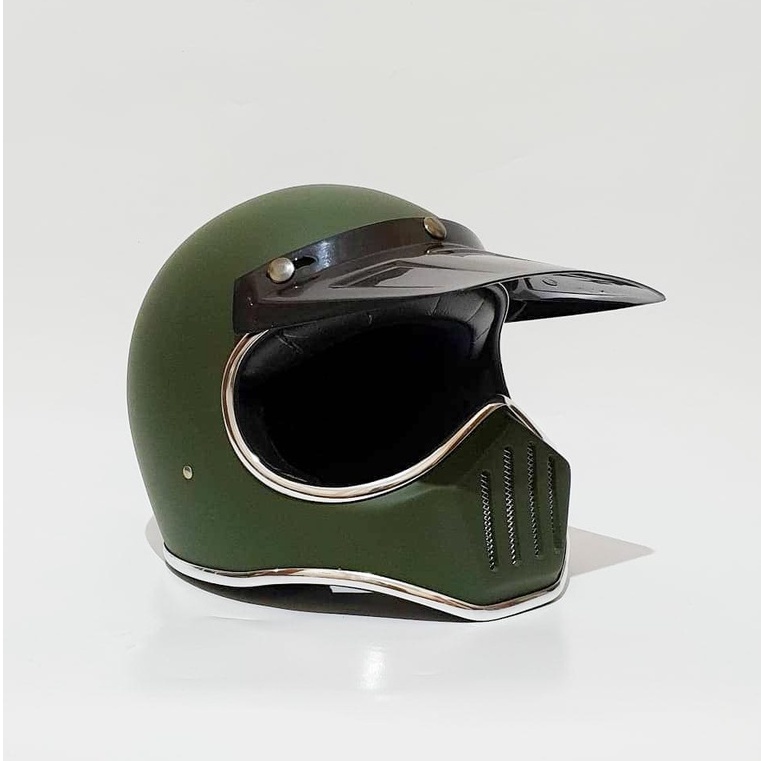 HELM CAKIL BANDIT RETRO CUSTOM WARNA ARMY