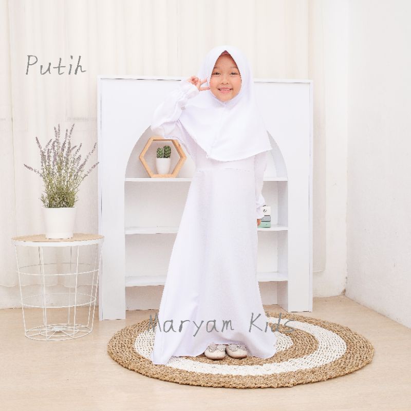 Baju Gamis Anak Gamis Putih Anak Baju Manasik Anak Perempuan Maryam Kids