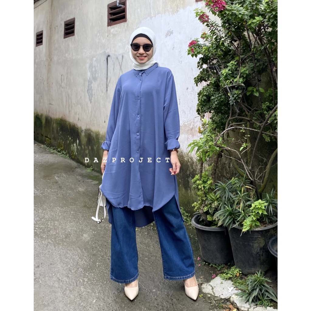 Salsa Tunik Polos Crincle Tunik Crincle by Dazproject