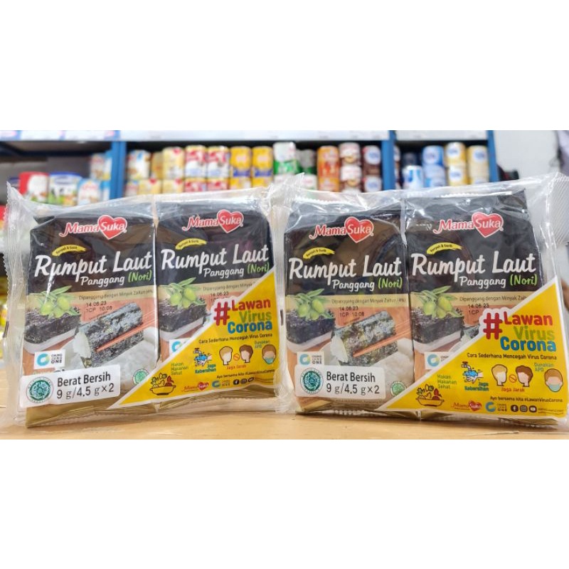 

Mama Suka Rumput Laut 2pcs x 9gr/Nori panggang/Mama Suka Rumput Laut