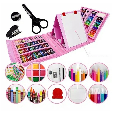 Crayon Anak 208 pcs Set Alat Menggambar Melukis Anak-anak Crayon Cat Air Pensil