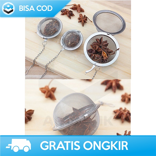 SARINGAN TEH STAINLESS TEA INFUSER STRAINER REUSABLE 50MM TAHAN KARAT