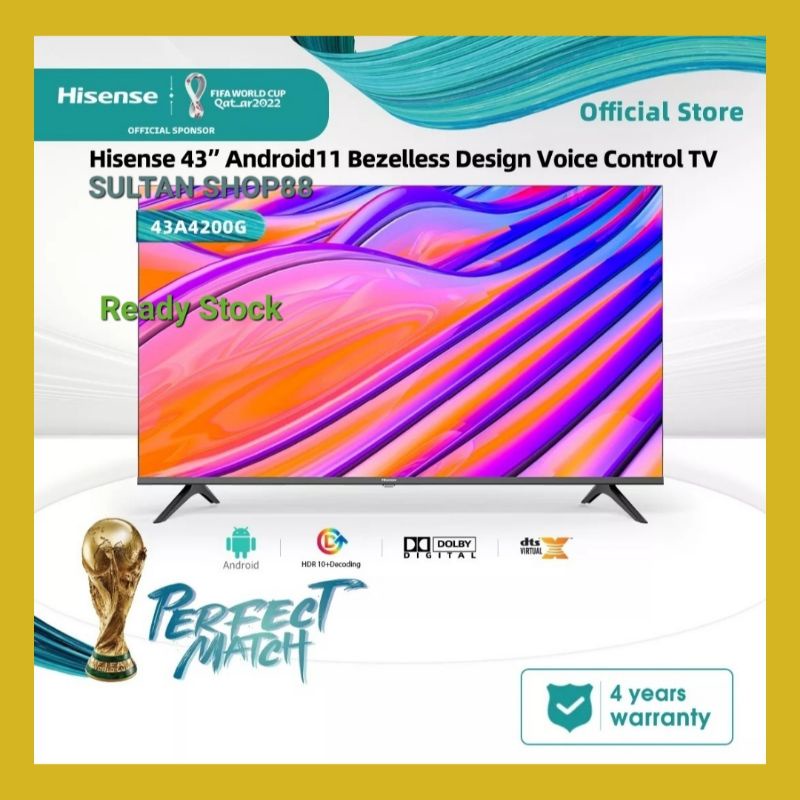 HISENSE LED ANDROID 43A4200G 43 INCH FULL HD DIGITAL TV I 43A4200G HISENSE ANDROID TV