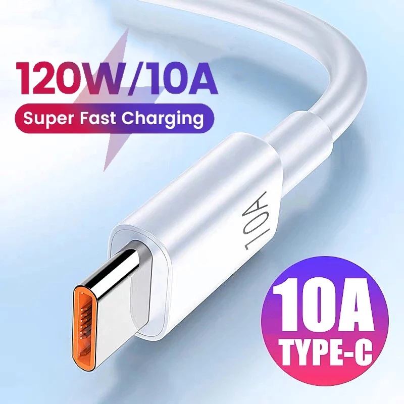 Kabel Data / Charger USB Tipe-C Universal 10A 120W 0.25 / 1 / 1.5 / 2M Untuk Smartphone / Laptop