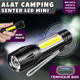 Senter Flashlight LED Alat Camping Cree Zoom COB 3 Light Mode USB Rechargeable