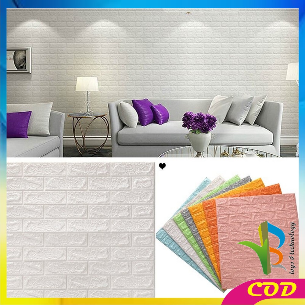 RB-C206 Wallpaper Dinding Foam 3D Kecil Motif Batu Bata / Walpaper Stiker Dinding Dekorasi Kamar