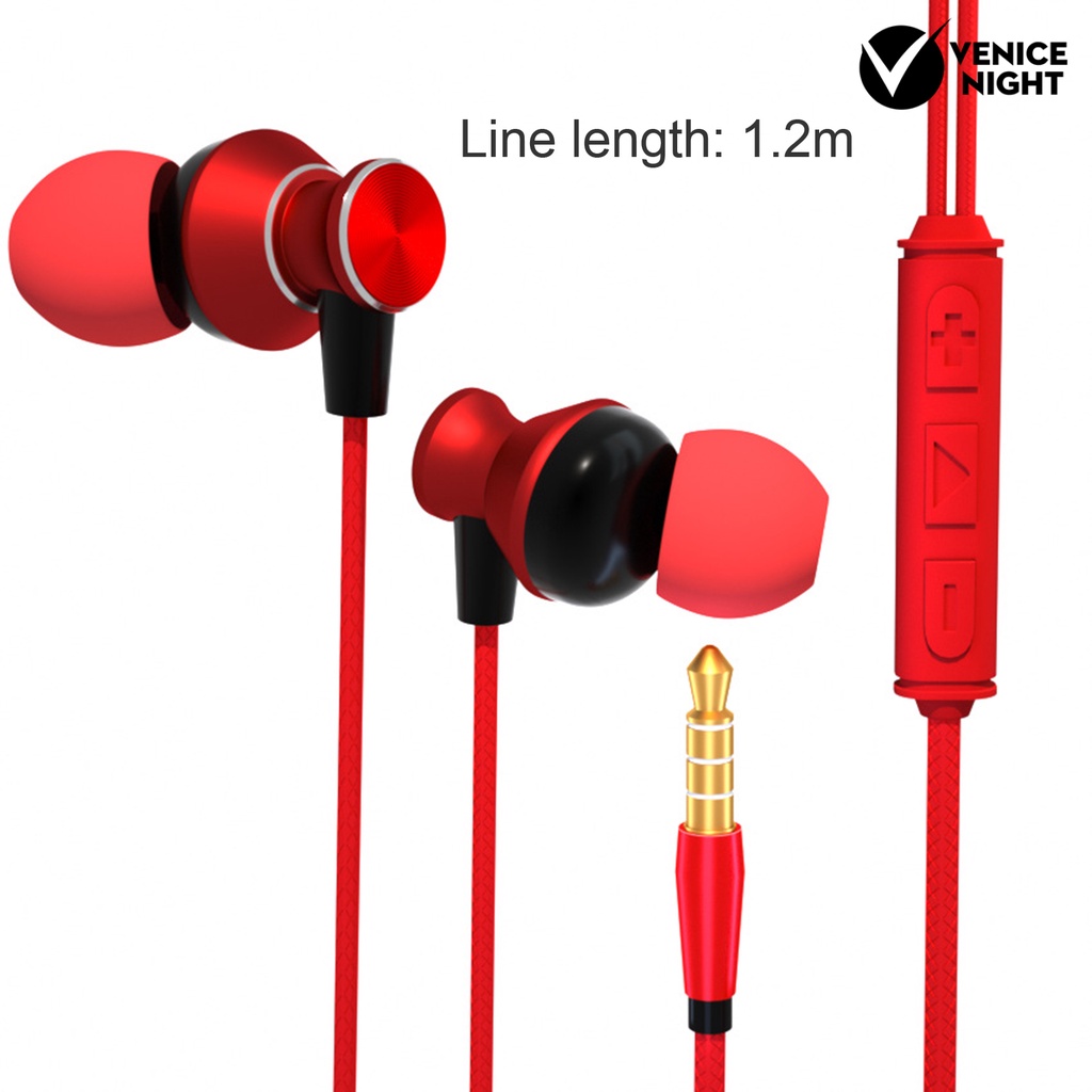 (VNEP) (Berkabel) In-ear Earphone Universal 1.2m 3.5mm Control Sport Headset untuk Ponsel