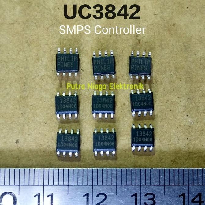 ic UC3842 SMD UC3842A SOP8 13842 High Current Mode PWM Controller 3842 putr4n14 dijamin