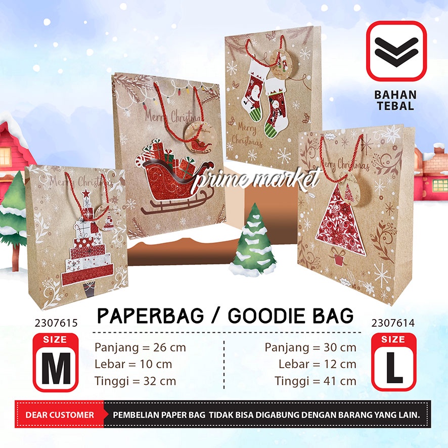 

Tas Hadiah Natal Tebal Tas Kado Natal Santa Goodie Bag Natal Paperbag Natal Kotak Kado Natal Kotak Souvenir Natal Merry Christmas (2307615 , 2307614))