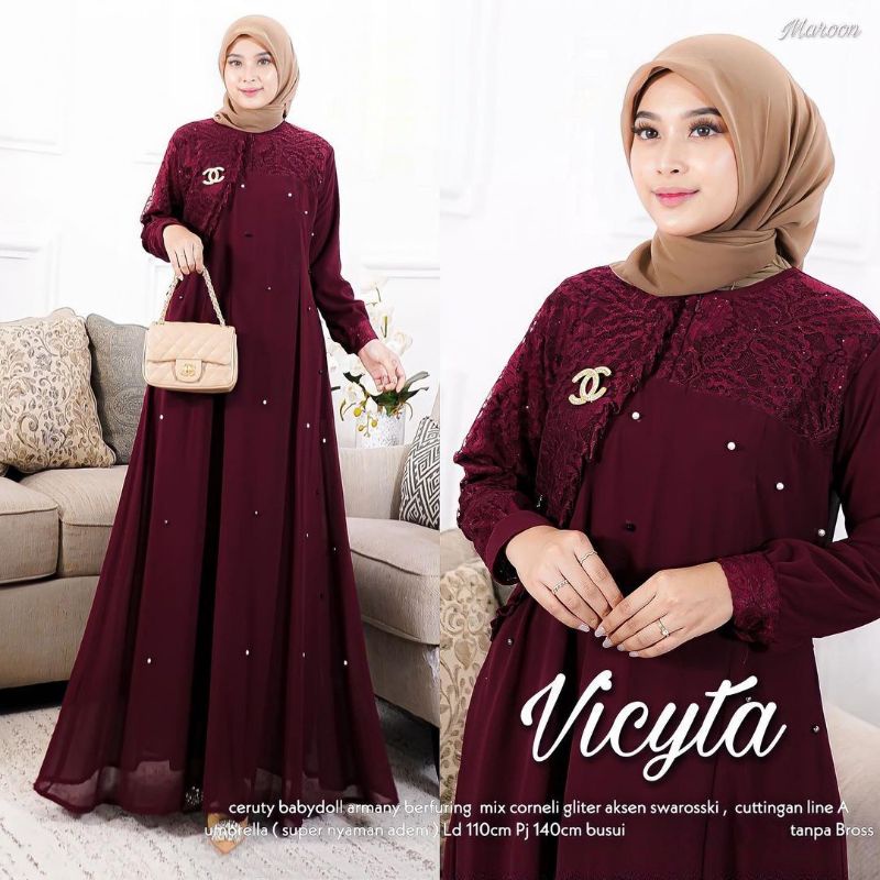 DRESS MUSLIM, Fashion Muslim, baju wanita, dress, gamis, Baju gamis, fashion wanita, Vicyta Dress