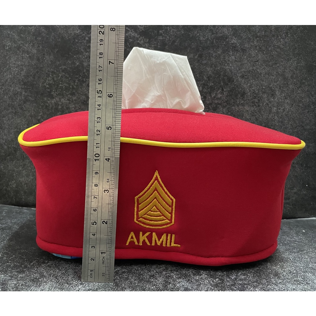 Kotak Tissue Akmil (Merah) - Tempat Tissue Mobil - Tissue Box Akmil