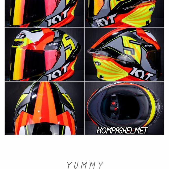 Helm Kyt Tt Course Jaume Masia Visor Iridiium + Spoiler Paket Ganteng
