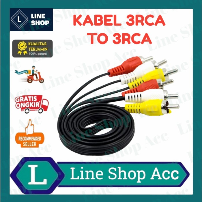 KABEL RCA To RCA 3-3 / KABEL 3RCA To 3RCA / KABEL RCA AV VIDEO
