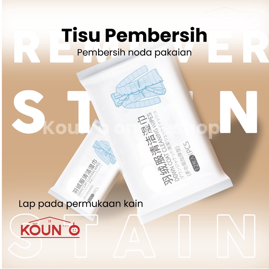 Kertas Tisu Basah Penghilang Noda Kotoran Baju Celana Cleaning Wipes Free Water Isi 12 Pcs