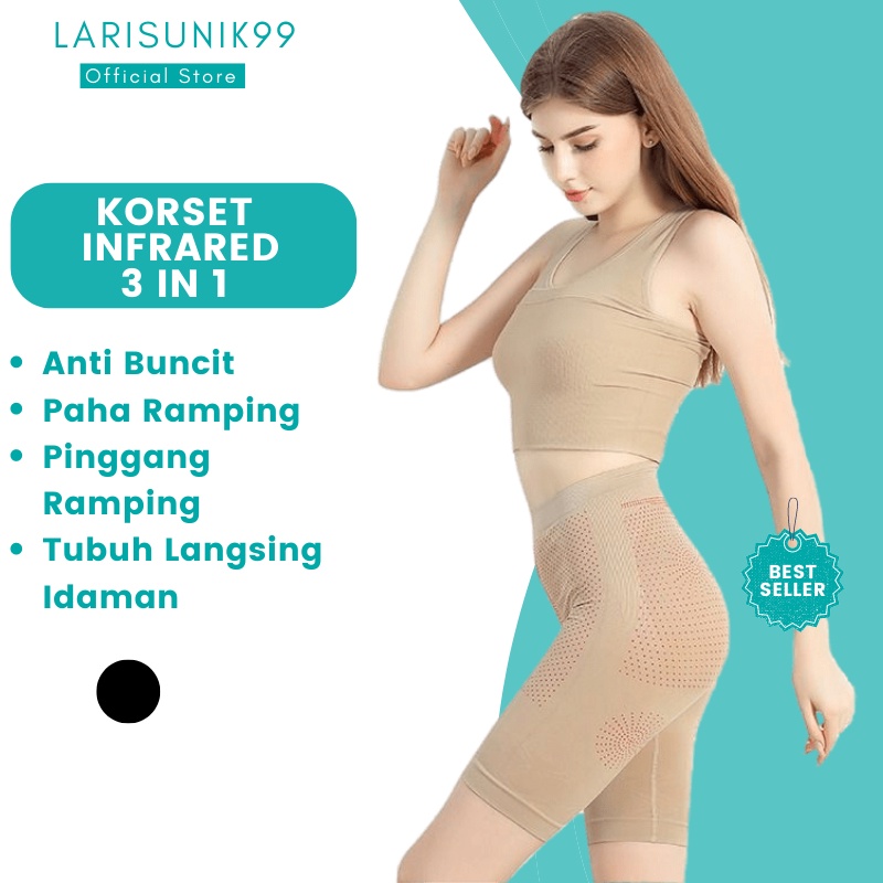 Korset Pelangsing Perut Buncit Corset Pengecil Perut Tubuh Monalisa Slimming Suit Infra Red 3 in 1