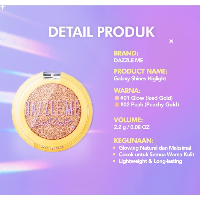 [FREE GIFT] DAZZLE ME Galaxy Shines Highlight / Shimmer Highlighter Waterproof