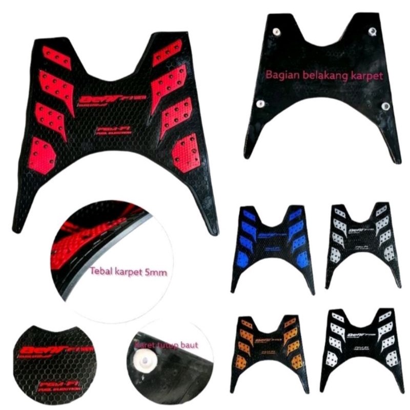 Karpet Karet Alas Kaki Pijakan Kaki Motor Beat Fi Esp Keluaran Tahun 2015 - 2019