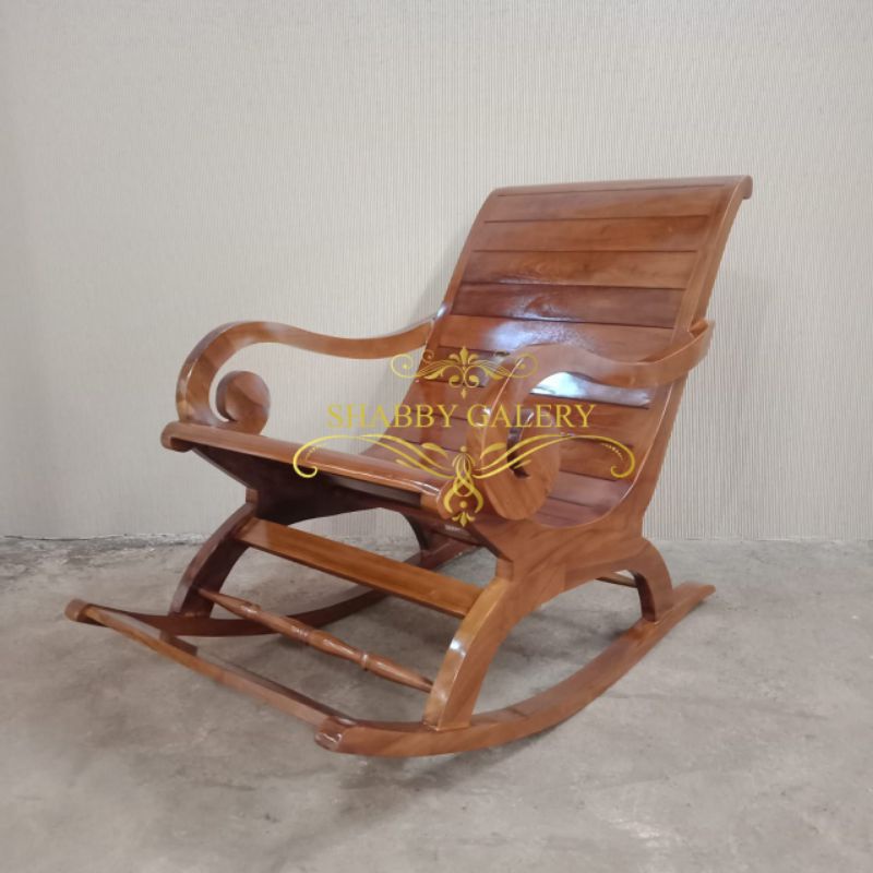 Kursi Goyang Kayu Jati, Kursi Santai Goyang Kayu Jati, Kursi Males Jati