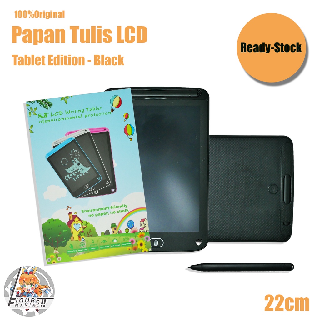 Papan Tulis LCD - Colorful 22 CM LCD Writing Tablet Mainan Anak Tulis Hapus Board Digital Pad Edukasi Pen Gambar5 Warna Premium Import edition