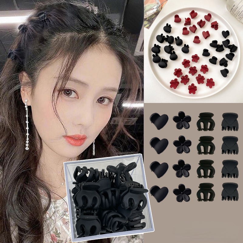 5pcs Jepit Rambut Mini Bahan Plastik Matte Gaya Korea Untuk Wanita