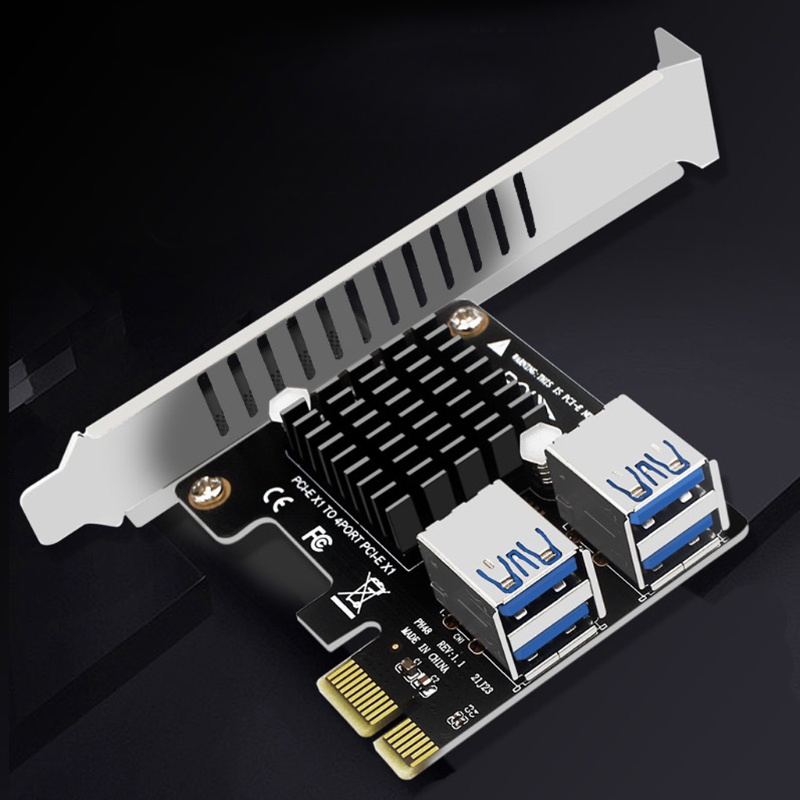 Btsg PCI-Express 1X 1sampai4 Kartu Naik Tambang PCI-E X1 4xport PCI-E+Setengah/Full Baffle
