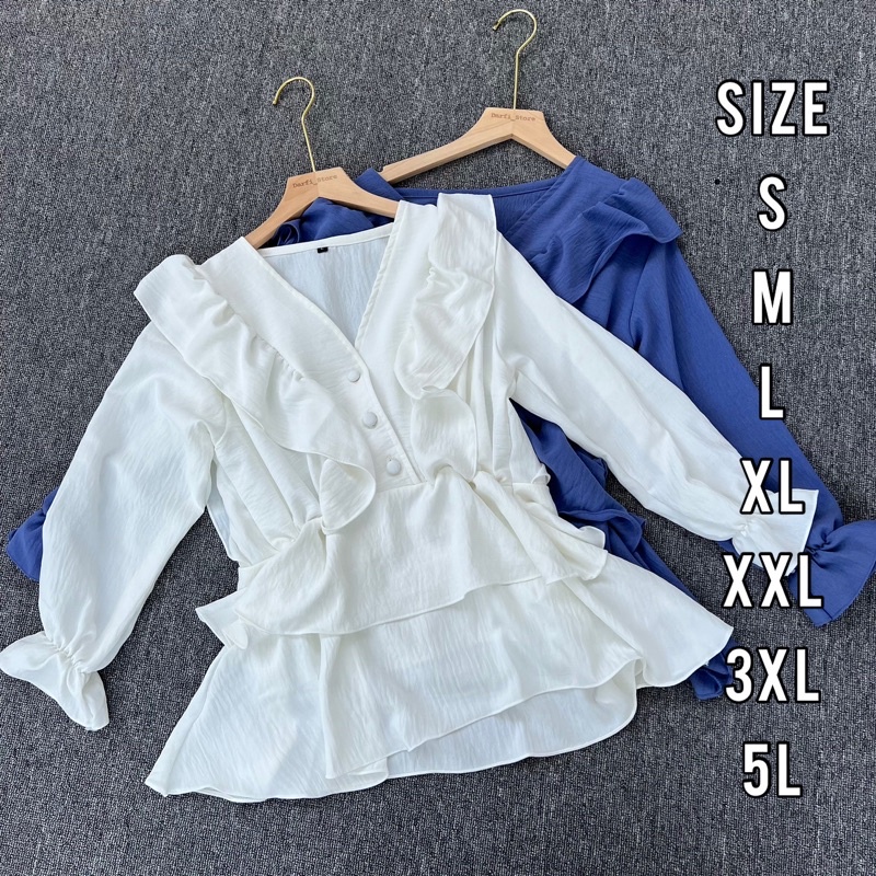 Kimora Blouse - Blouse Crinkel Blouse Jumbo - Size S M L XL XXL 3XL 5L - Blouse Korean