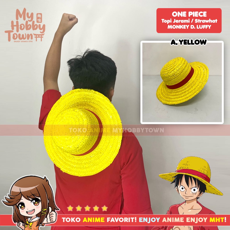 Topi Jerami One Piece Luffy Mugiwara Hat Anime Cosplay