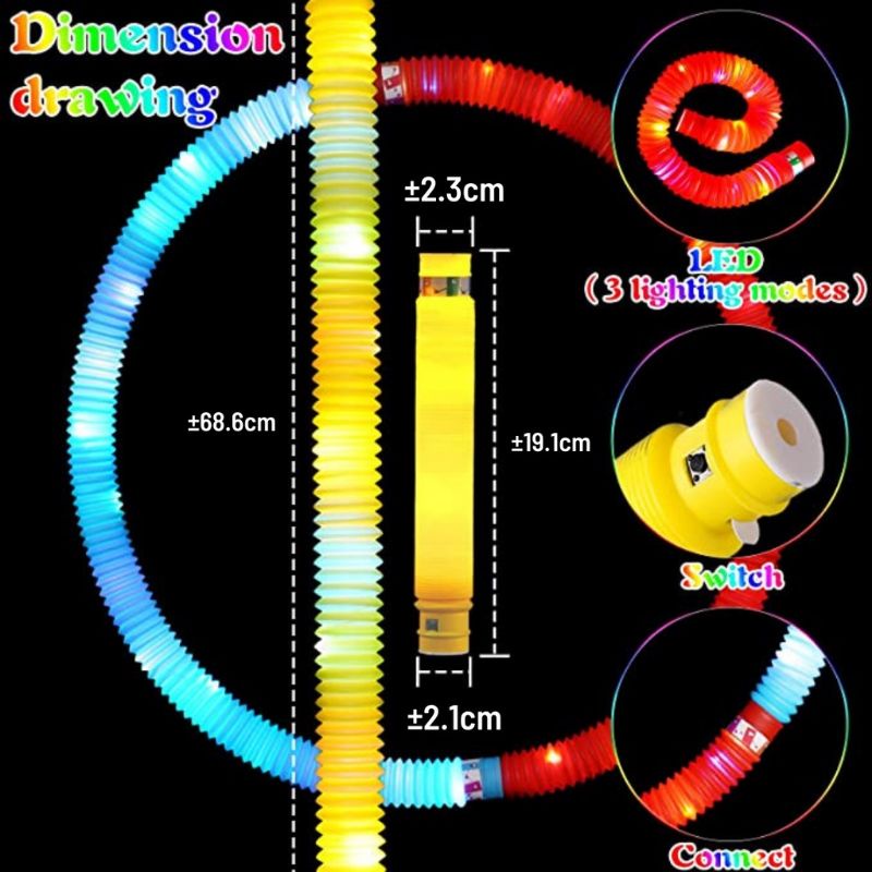 pop pipes led mainan anak viral led pop tubes led lampu stick pipes